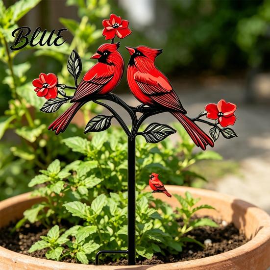 Ground Stake Metal Bird Garden Decor Weather Resistant Printed Flat Yard Art Ornament