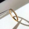 18K Rose Gold Bead Ring for Women: Light Luxury, Diamond-Accented, Fade-Resistant Stacking Piece