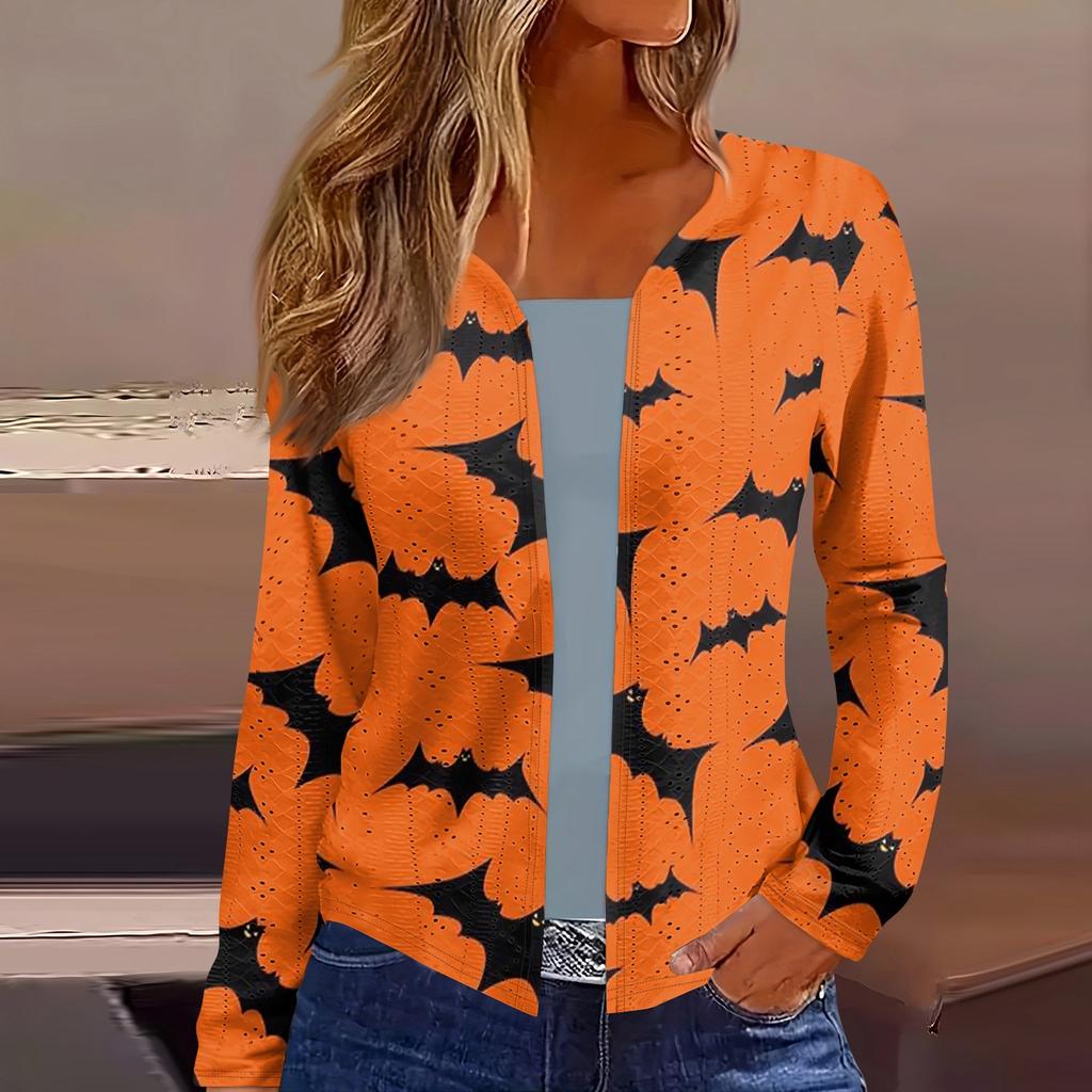 Women's Top Long Sleeve Halloween  Print Daily Weekend Fashion Thin Cardigan Blouse