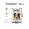 1pc Vintage Australian Shepherd Tin Sign 8x12in, Unframed Farm Dog Metal Plaque, Retro Pet Lover Decor for Home Yard Garage Cafe