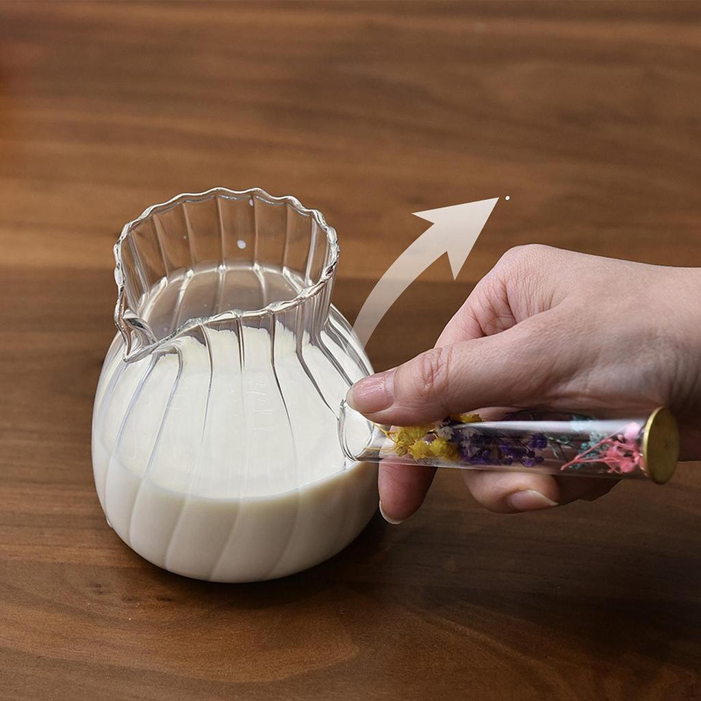 Clear Glass Pitcher Teapot with Handle Household Water Kettle Coffee Pot for Fruit Juice