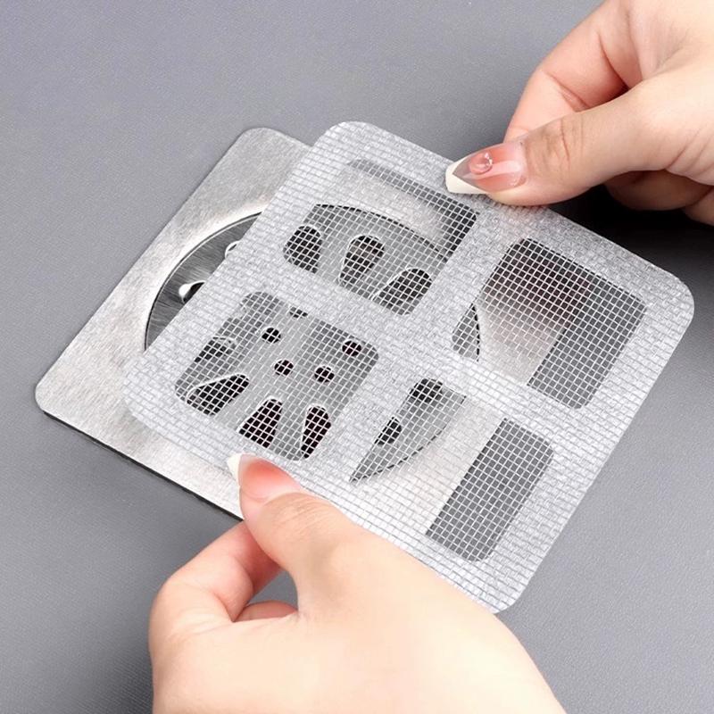 Disposable Hair Drain Catcher Mesh Anti-blocking Filter Floor Drains Sticker Shower Cover Kitchen Bathroom Sink Strainer Stopper