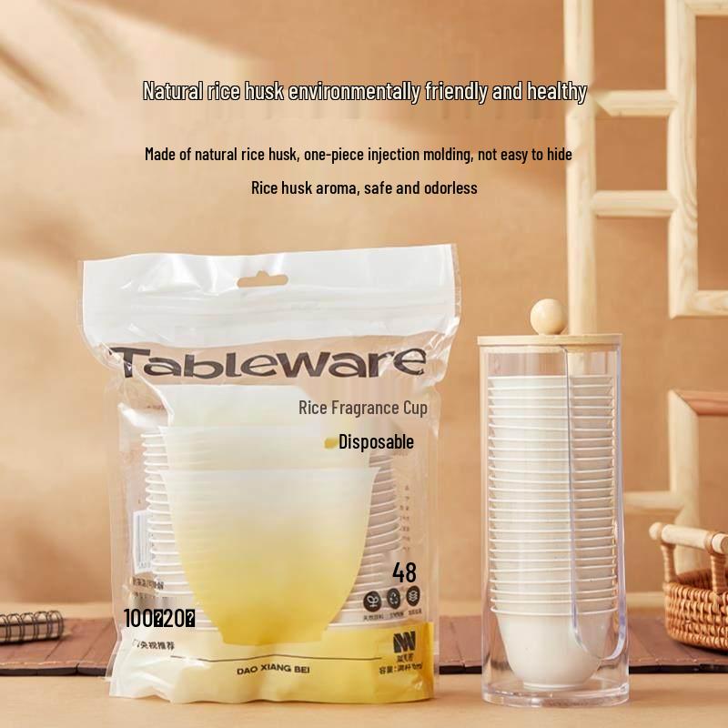 Portable Disposable Rice Husk Tea Cup Set Cup Holder