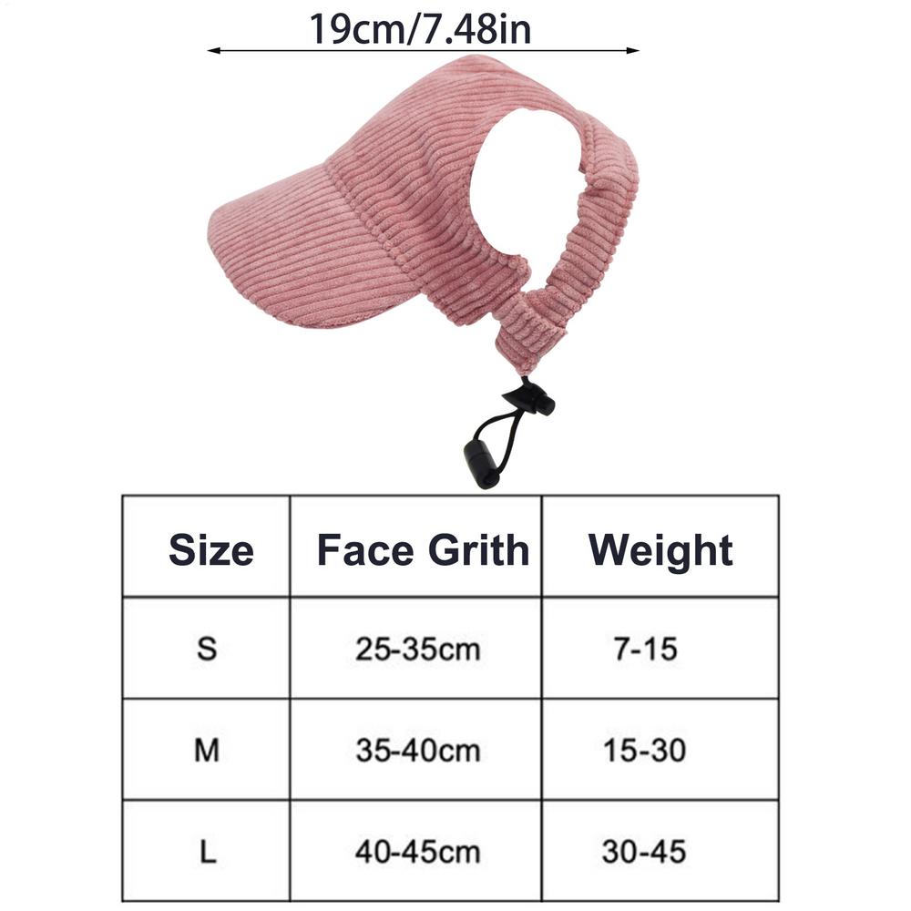 

Бейсболка для собак Солнцезащитная бейсболка Регулируемый дизайн с отверстиями для ушей Пляжный козырек для занятий спортом на открытом воздухе, прогулок, походов S розовый