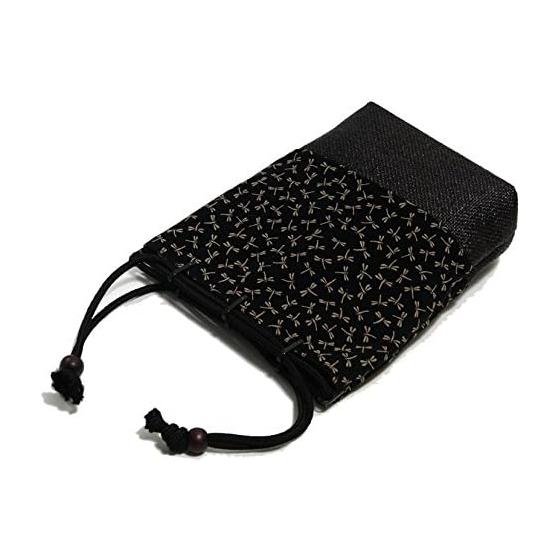 Men's Shingen-bukuro Drawstring Bag, Inden-style, Made in Japan, for Kimono/Yukata. Size: Approx. 21cm (H) x 18cm (W) x 6cm (D), 1 Inner Pocket.