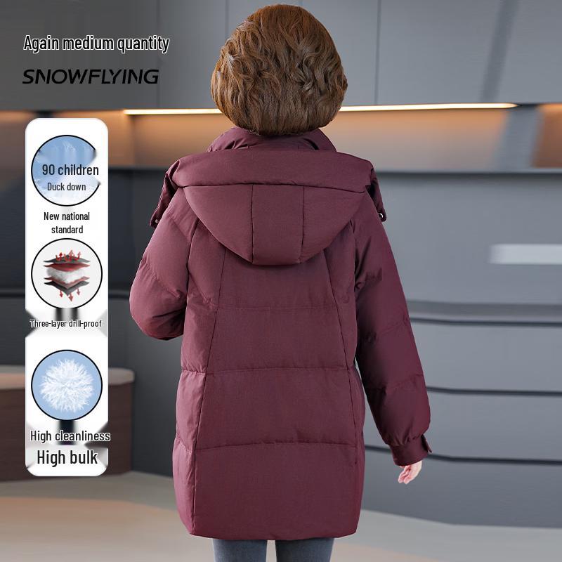 SNOWFLYING Women's 90% Down Long Puffer Jacket