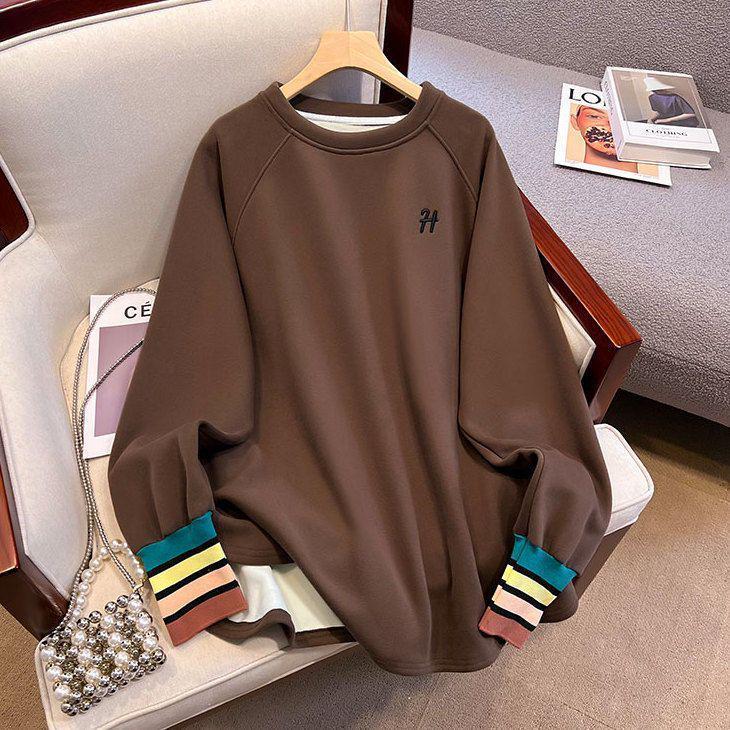 Plus Size Women s German Velvet Layering Long Sleeve Top – Slimming, Flaw-Hiding, Warm Autumn/Winter Style 2XL