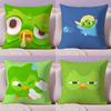 D-Duolingo Owl D-Duo Cushion Cover Plush Fabric Soft Double-Sided Printed Sofa Warm Winter Home Gift Pillow Cover