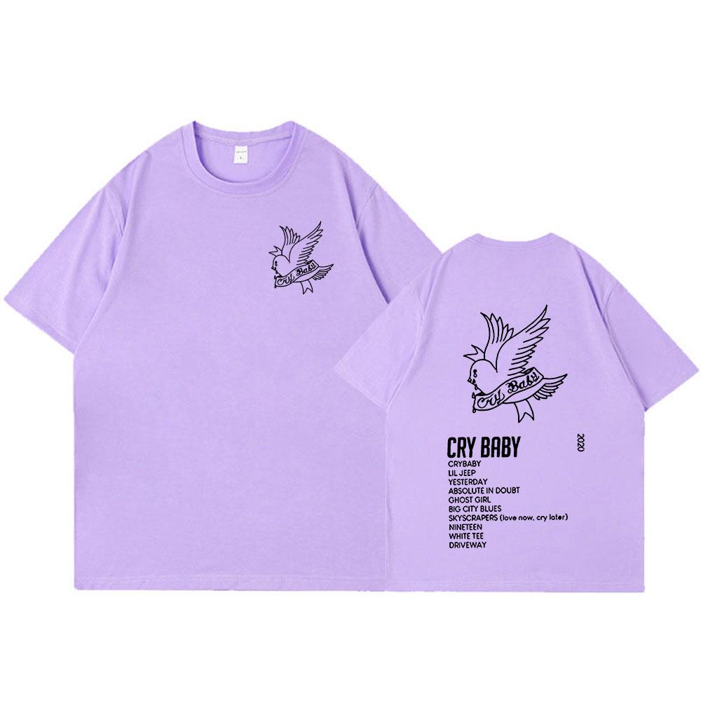 Rapper Lil Peep CryBaby Music Album T Shirt Unisex Women Fashion Hip Hop Short Sleeve Tshirt High Quality Oversized Cotton Tshirt