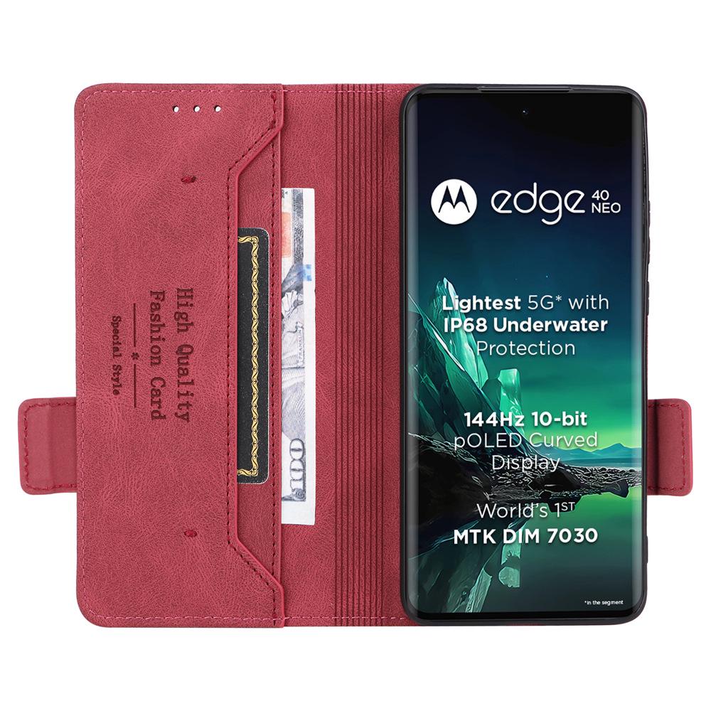 Motorola EDGE40 Neo 5G Flip Leather Protective Case - Unisex European/American Style