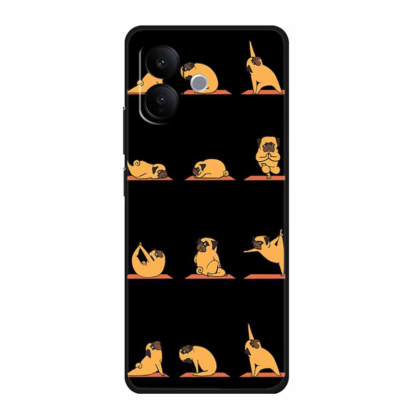 Black Silicone Case For Vivo V60 Lite 4G Case Cartoon Cat Soft Back Cover For Vivo V60 Lite 5G Phone Case 6.77" Coque Funda Para