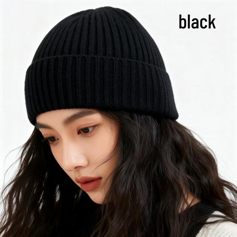 Unisex Seamless Knit Winter Hat: Warm, Large Brim, Ear Protection, Solid Color, Round Crown, Fits Large Heads.
