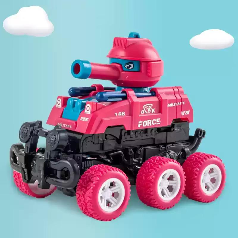 Children's Transformable Tank Toy Six-Wheel Inertial Off-Road Vehicle Simulation Model Supports Shooting Collision Kids Gifts