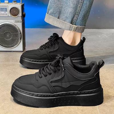 Spring Men's Shoes New Breathable Work Shoes Men's Trend Versatile Platform Sports Shoes Casual Black Board Shoes