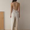 EcommaE UNBALANCED MAXI APRON (NATURAL IVORY + STRIPE)