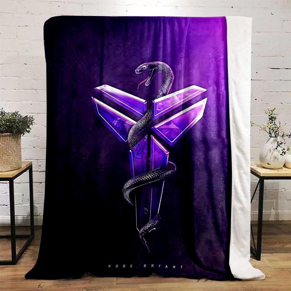 Purple Snake Logo Art Design Warm Blanket - Flannel Blanket for Bedroom, Living Room, Sofa, and Nap Sofas