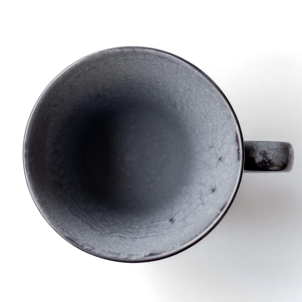 Wired Beans Eternal Arita Ware 270ml Tenmoku Mug, Double-Walled (39Arita), (Black Charcoal, 1)