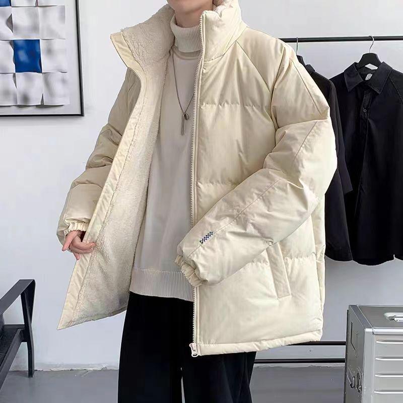 Winter Hong Kong Style Cotton Jacket - Warm, Windproof, Loose Fit, Plus Velvet Thickened Couple's Outerwear