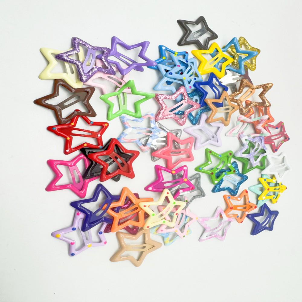 Children's Candy Color Star Hair Clips - Small Size BB Bangs Accessories