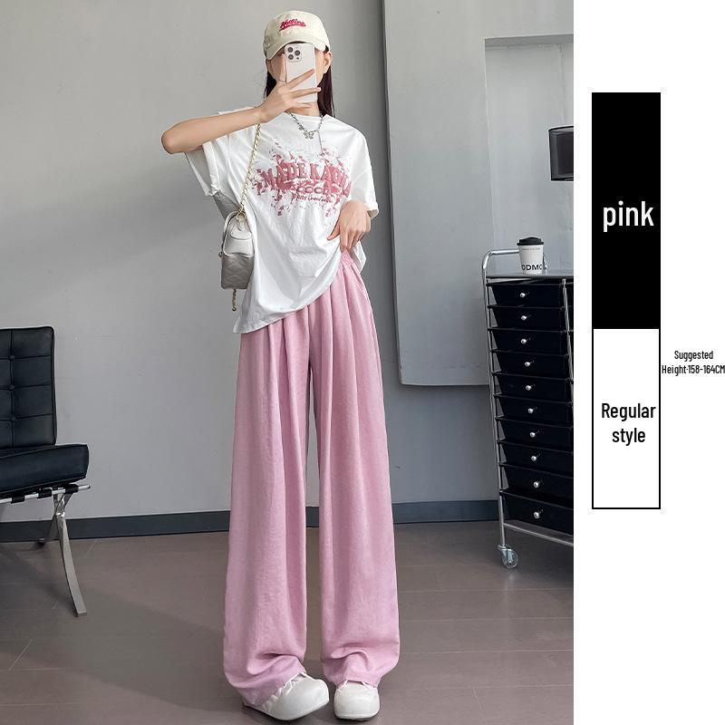 Women s 2026 Spring High Waist Casual White Wide Leg Pants Extra Large