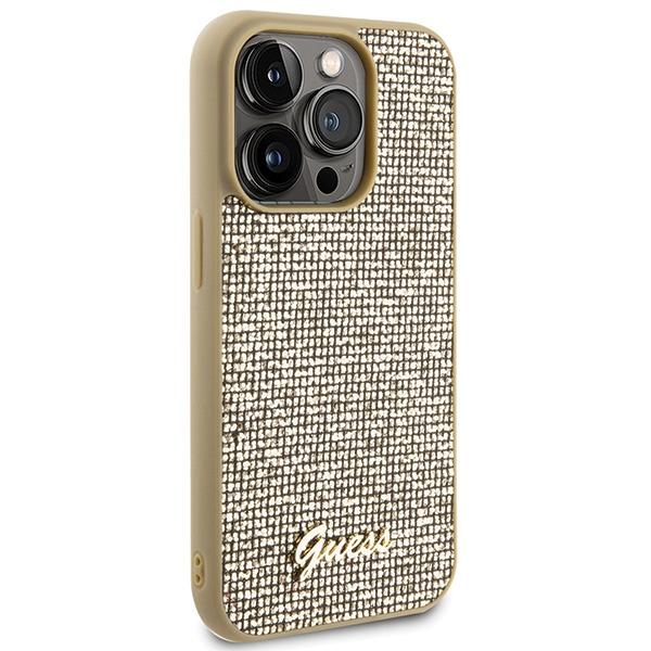 Guess Guhcp15Lpmsdgsd Iphone 15 Pro 6.1 Złoty/Gold Hardcase Disco Metal Script