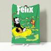 Cartoon F-Felix the Cat Throw Lightweight 240g Flannel Blanket Soft Skin-friendly for Summer Cooling