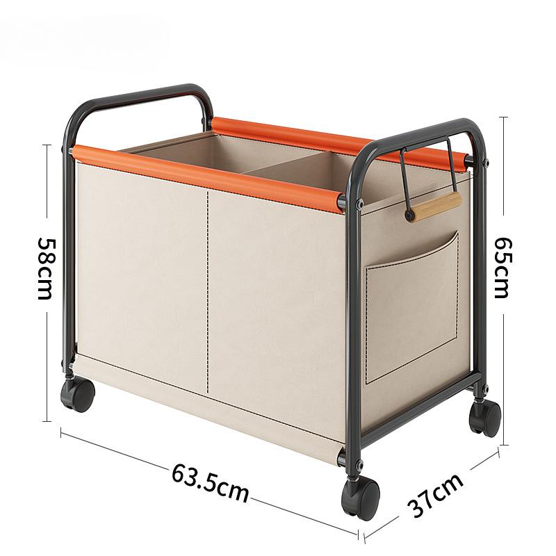 Toy Storage Basket with Four-wheels Sundries Storage Box Bedside Rack Large Capacity Trolley for Bedroom University Dormitory