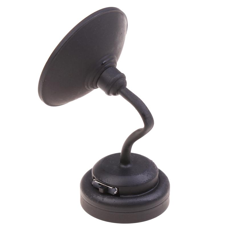 1:12 Dollhouse Miniature Led Lamp Desk Lamp Black Wall Lamp With Switch Furniture Model Decor Toy