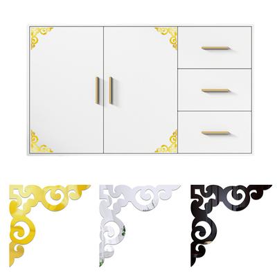 10pcs Acrylic Self-adhesive Wall Stickers Furniture Mirror Sticker Background Cabinet Corner Decoration Home Decor Wallpaper 3D