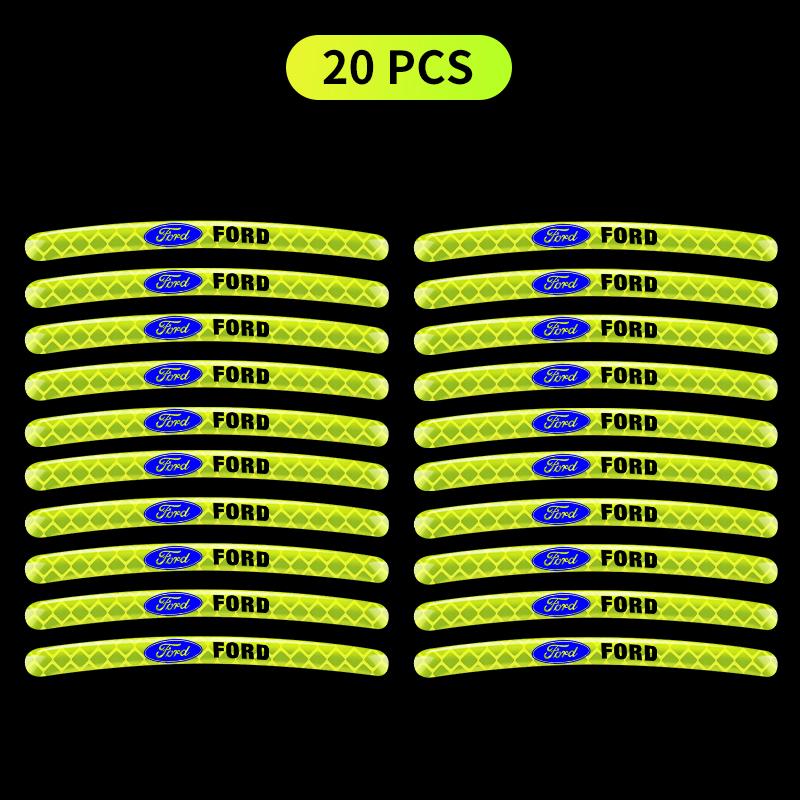 Auto Radnabe Reflektierender Aufkleber Reifen Felge Reflektierende Streifen Für Ford Fiesta Ranger Focus Kuga Mustang MAX Transit Mondeo Esco