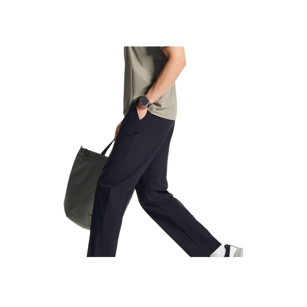 Anta Comfortable Simple Versatile Solid Color Zipper Mid-Rise Knitted Sports Pants Men bottoms Gray 952527308-2