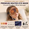 New Smart Electric Heated Vibrating Eye Mask USB Massager Sleep Cover 3-Level Warm 6Speed Adjustable Breathable with LED Digital Display Promote Sleep