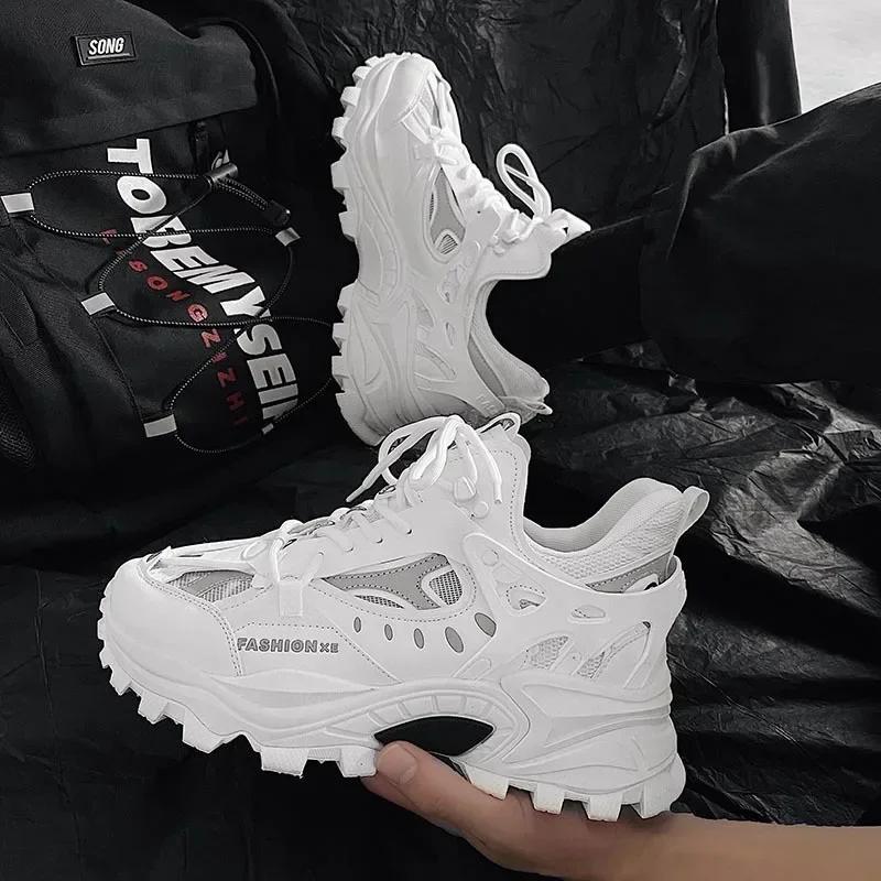Vulkanisierte Schuhe Luxus-Sneaker Herren Harajuku Klobige Sneaker Herbst Schwarz Laufschuhe Männlich High Fashion Hombre