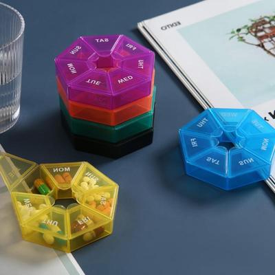 Weekly Tablet Holder 7 Days Pill Medicine Box Organizer Container Colorful Mini Small Pill Box Portable Travel