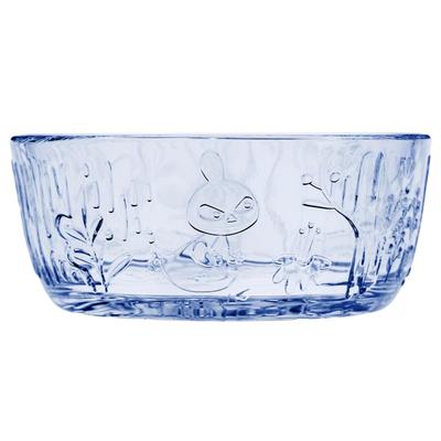Moomin Arabia Glassware Collection Aqua 12cm [Official Import] Bowl, Blue,