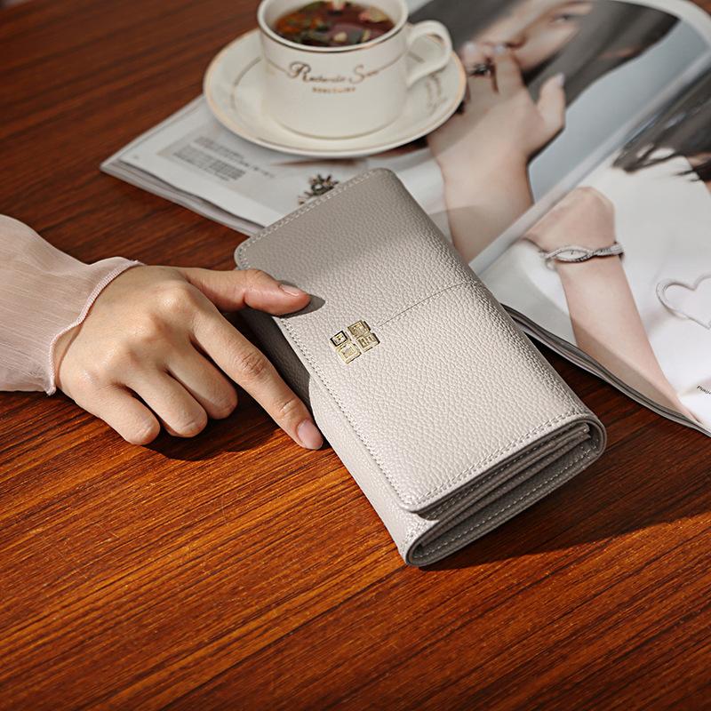 

Женский стильный длинный кошелек - кошелек-клатч, кошелек для монет и держатель для карт 19 * 10 * 2.5CM серый