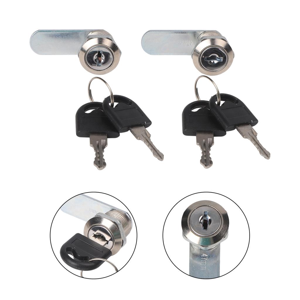 Zinc Alloy Cam Lock 2PCS with 4 Keys for Locking Mailbox Furniture and Cabinet Doors Offering Reliable Performance
