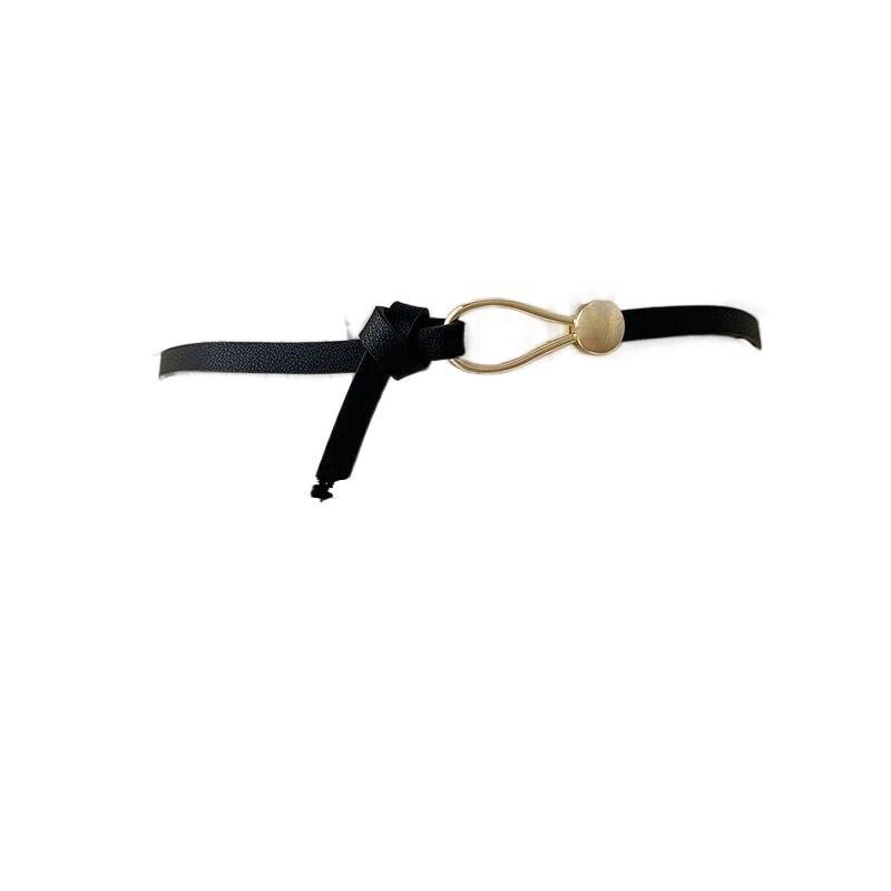 Elegant And Fashionable Water Drop Ring Buckle Waist Belt For Women In Trendy Black Brown