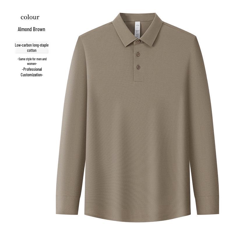 

Long Sleeve Pure Cotton POLO T-shirt with Custom Print/Embroidery for Team Culture, Sales Clerk, and Waiter Workwear XL