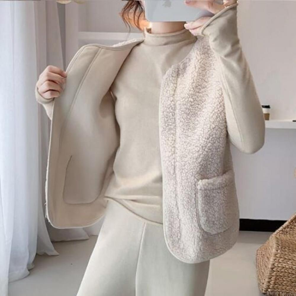 NaVaVa Women Fleece V Neck Vest Nc463