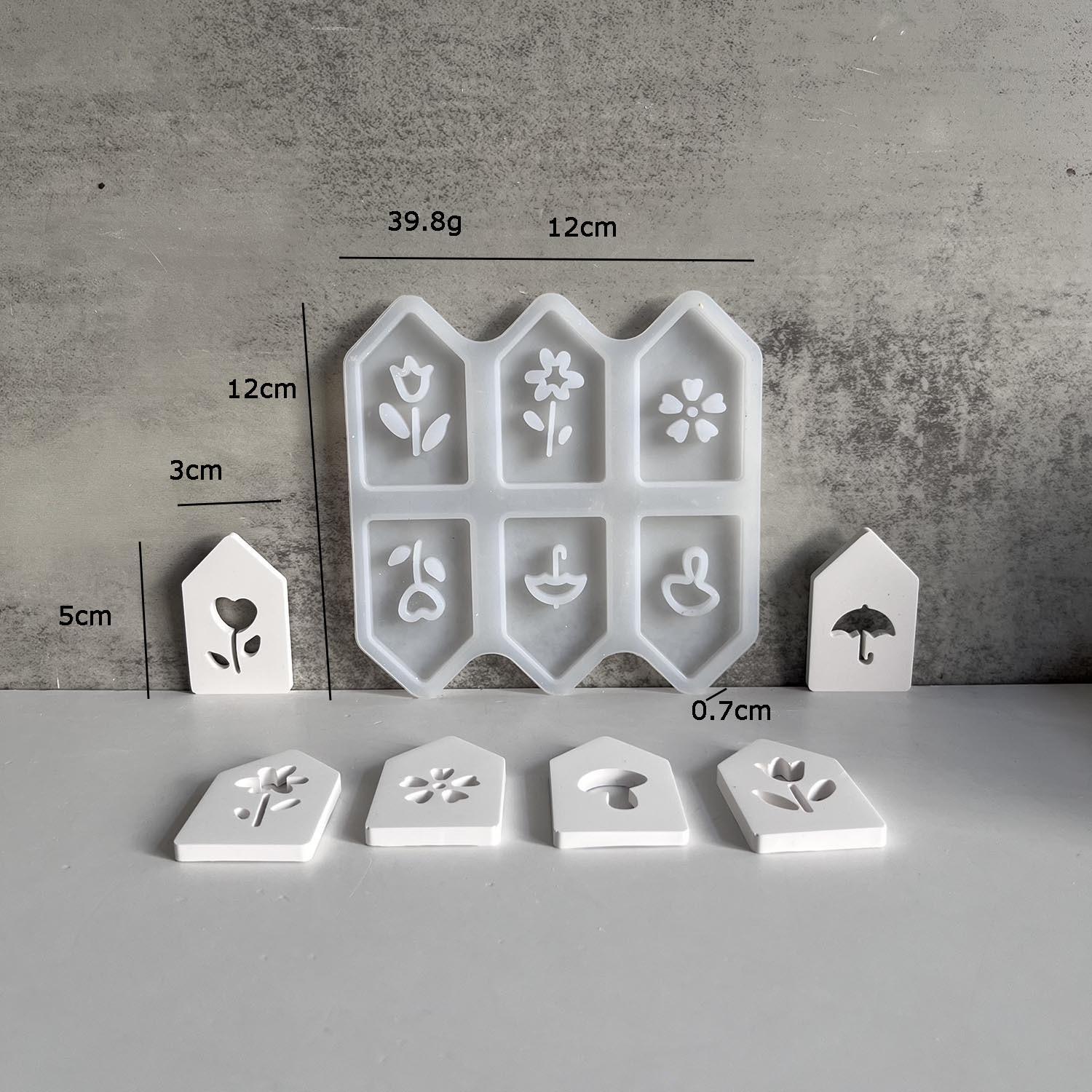 

3D Пустой Дом Силиконовая Форма Кролик Бабочка Зонтик Цветочный Узор DIY Атмосферный Свет Украшение Маленького Домика Гипсовая Форма