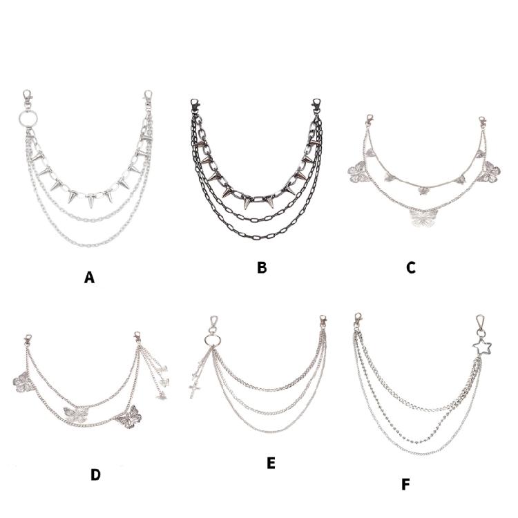 Long Metal Waist Chain Gothicism Waist Belt Punk Hook Trousers Pant Waist Link for Fashion Enthusiasts