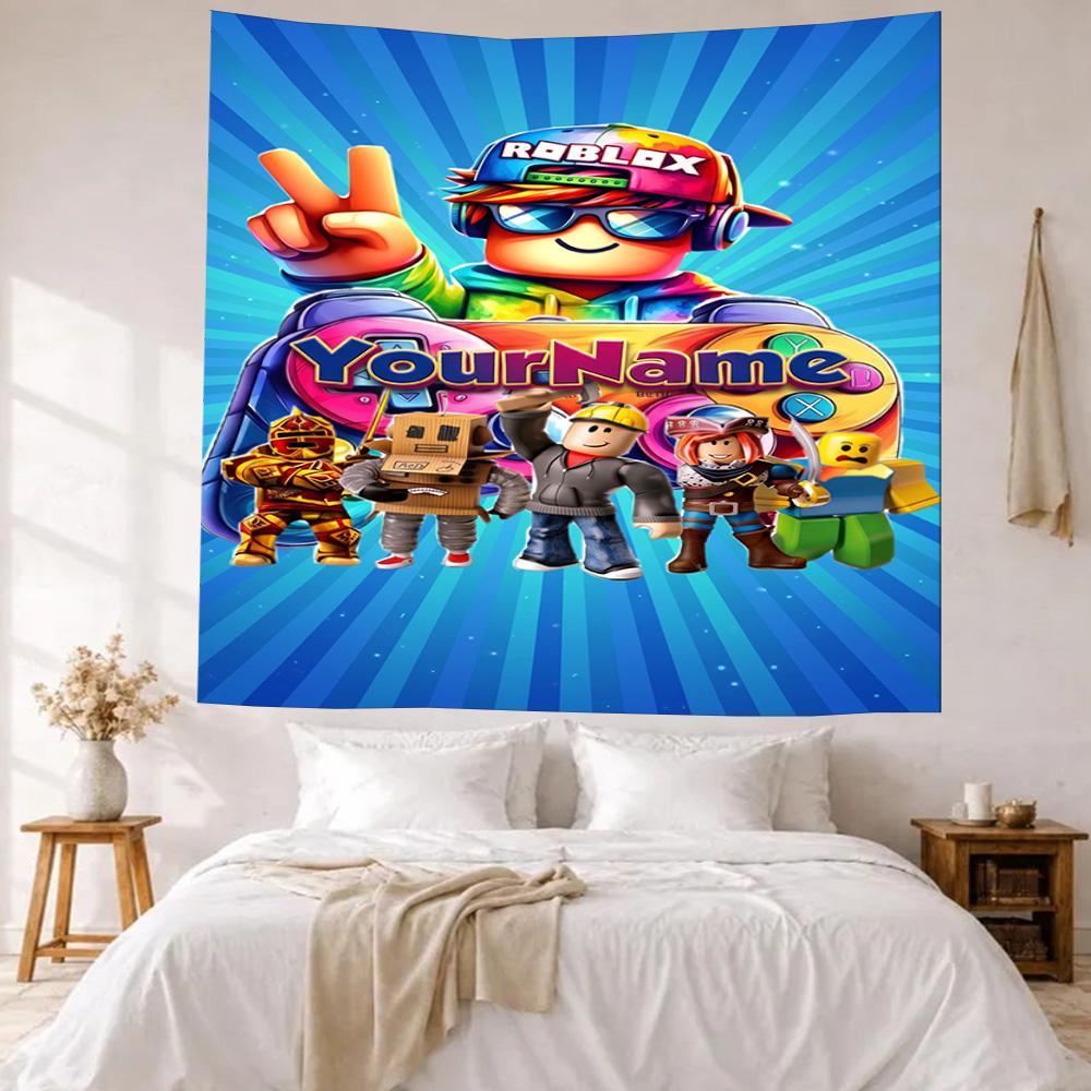 Roblox Custom Dit Navn Vægdekoration Vægtæppe Kunst Til Kæledyrs Mindesmærke Fødselsdag Bryllupsfest Baggrund Familiegave