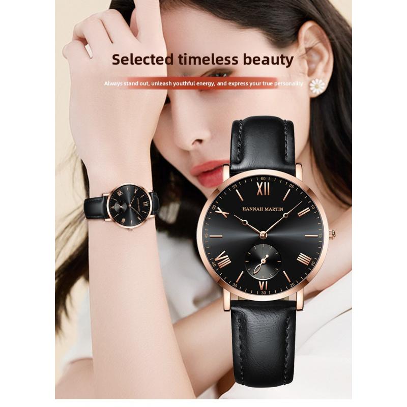 Neue Stil Uhr Zweieinhalb Zeiger Lässig Business Damen Lederarmband Armbanduhr Elegante Damenuhr