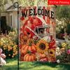 Thanksgiving Football Pumpkin Autumn Garden Flag_2-28X40 Inch Outdoor Garden Flag Double-Sided Home Decoration Courtyard Decoration Outdoor Decoration
