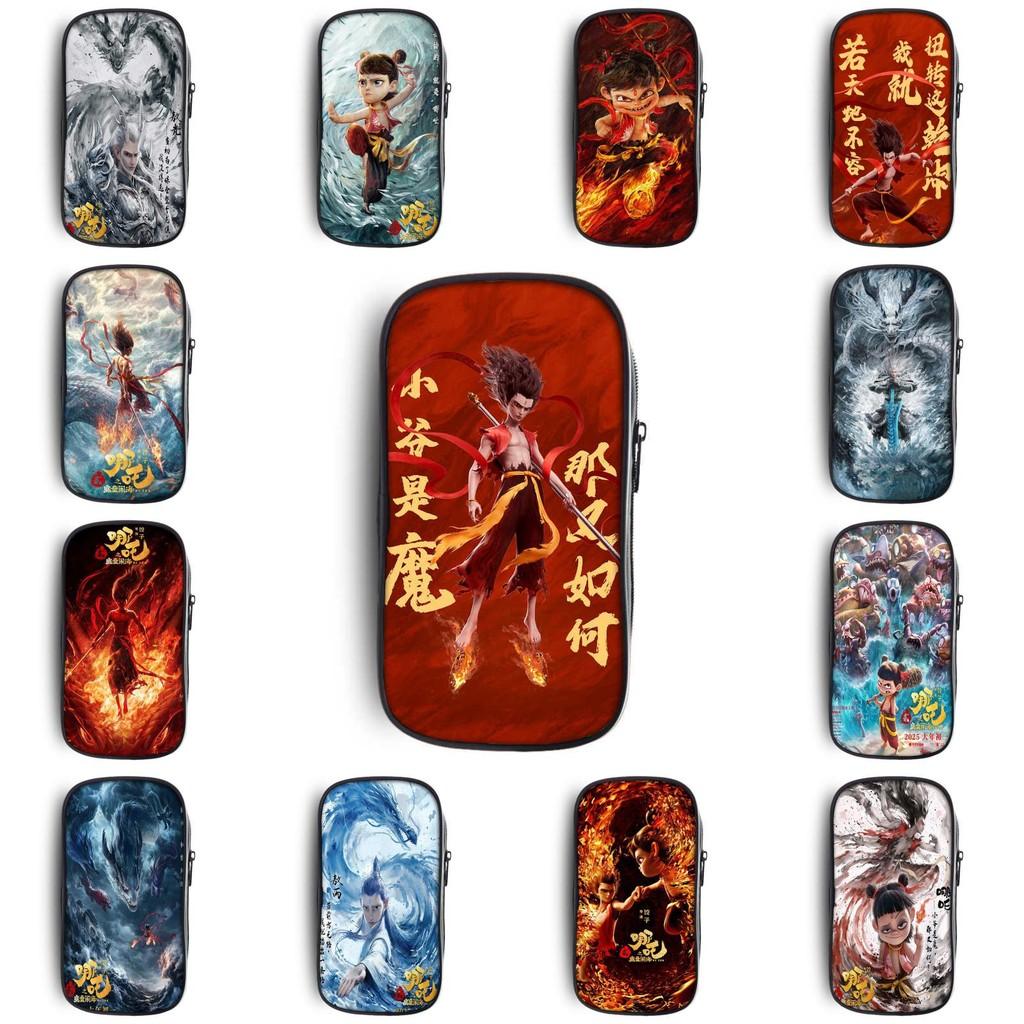 Fabric Nezha Oxford Pencil Case Organizer For Students And Teens Storage Bag