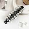 Wind Pearl Diamond-encrusted Hair ClipBlack Ponytail ClipBanana Clip Hair Comb Women's Hair Accessory