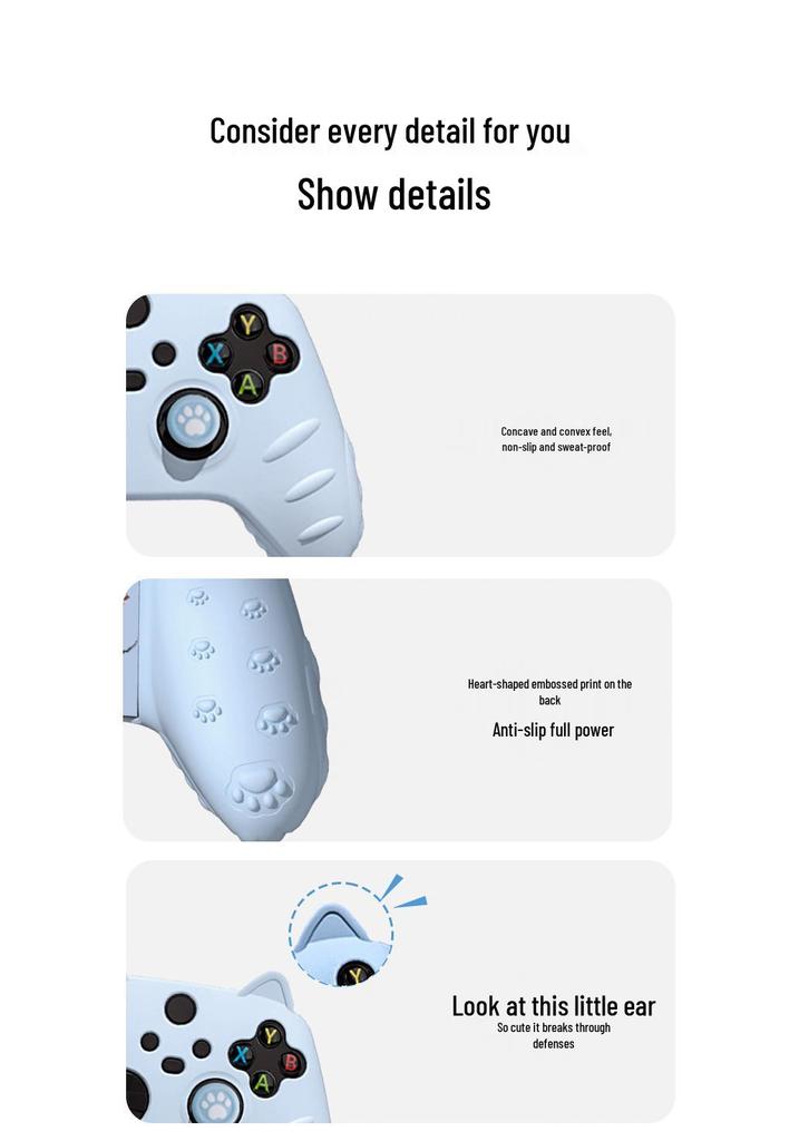 Xbox Series X Silicone Controller Cover with Cat Ears - Full Protection Soft Case