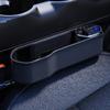 Universal Car Seat Gap Organizer With Cup Holder Auto Console Side Pocket With Wireless Charging For IOS TypeC Retractable Cable