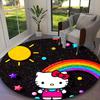 1pc Hello Kitty Rug, Digital Printed Home Chair Sofa Mat, Durable Office Round Carpet, Beautiful Festival Decorations